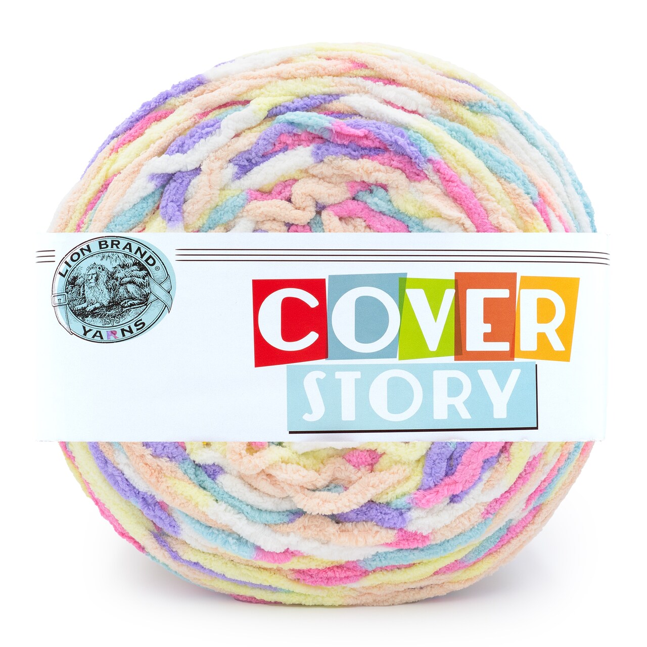 Lion Brand Yarn Cover Story Jellybean Super Bulky Polyester Multicolor Yarn 1 Cake